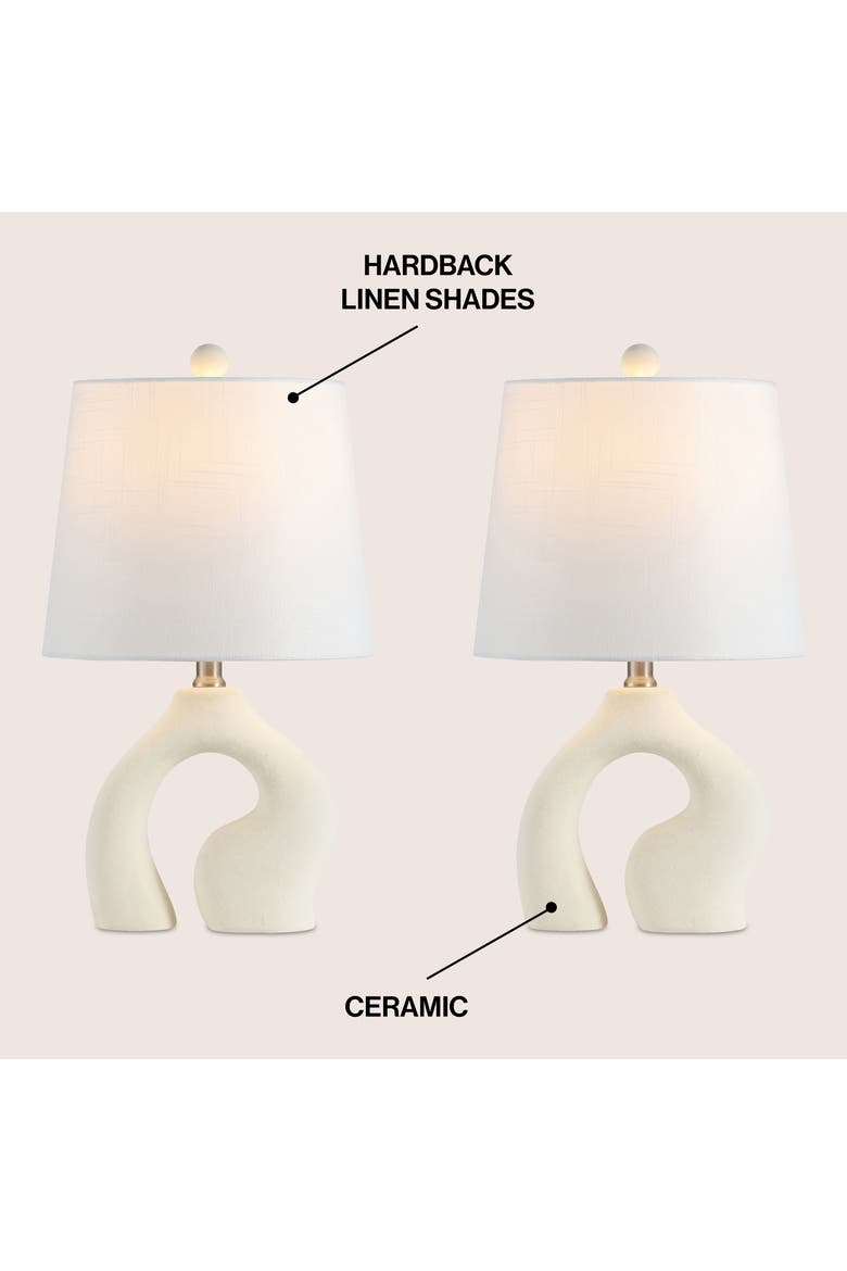 Tula 19" Scandinavian Minimalist Ceramic Arch LED Table Lamp, Alternate, color, Cream