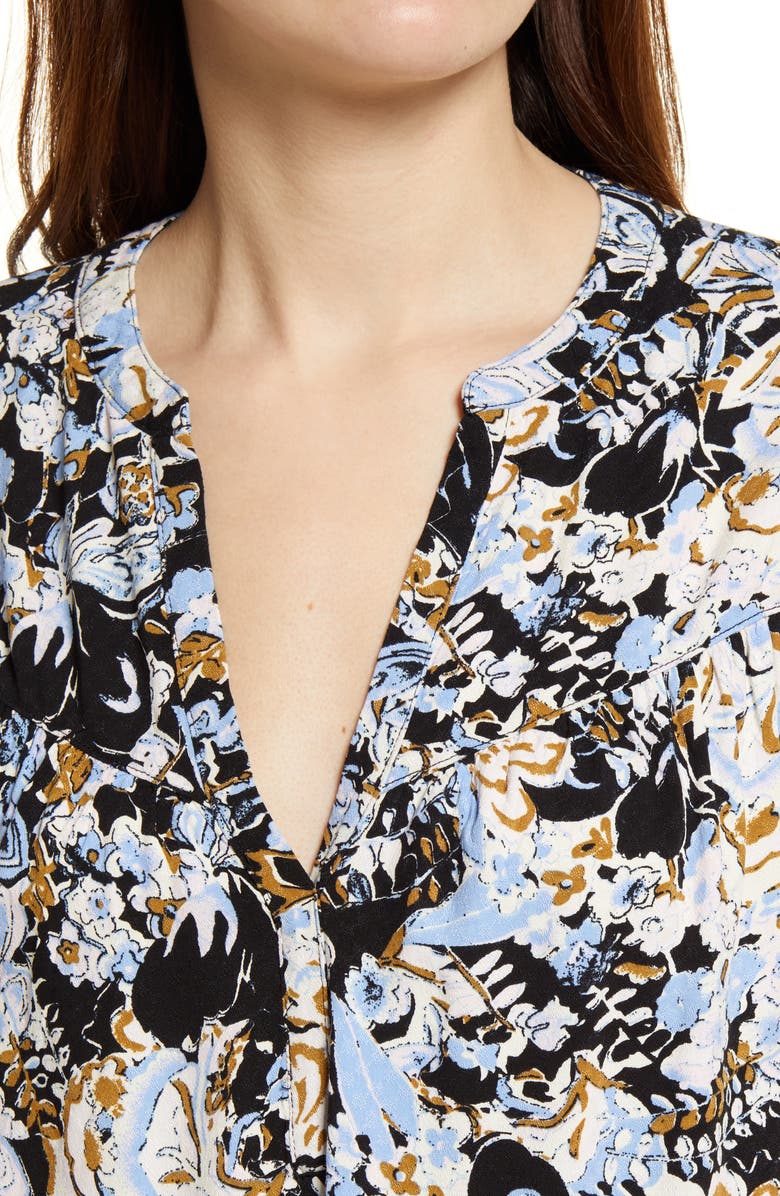 Treasure & Bond Floral Drawstring Waist Top, Alternate, color, 