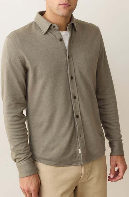 Marine Layer Pacifica Stretch Twill Overshirt In Green
