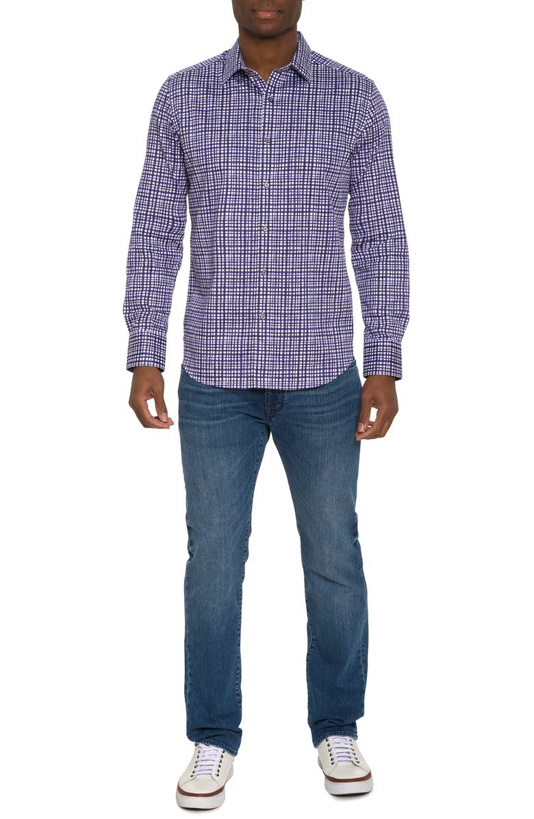 Robert Graham Topkipi Check Stretch Cotton Button-Up Shirt, Alternate, color, 
