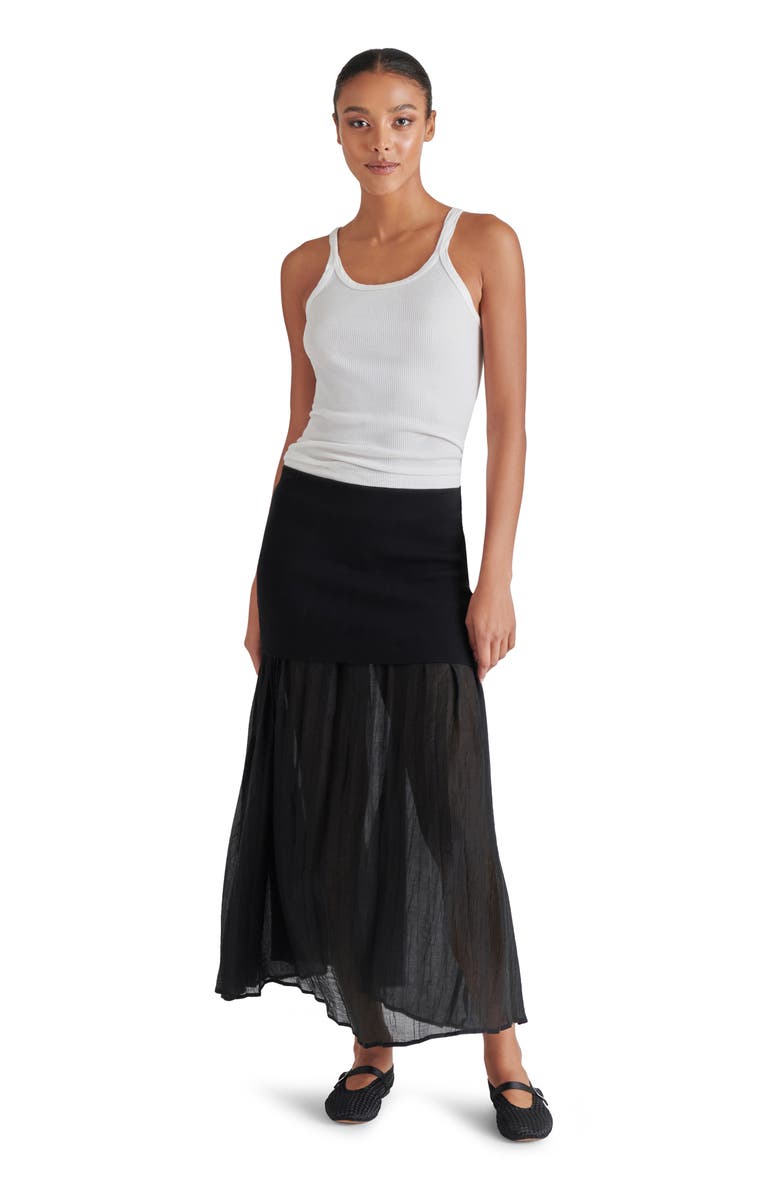 Steve Madden Malvina Mixed Media Maxi Skirt, Alternate, color, 