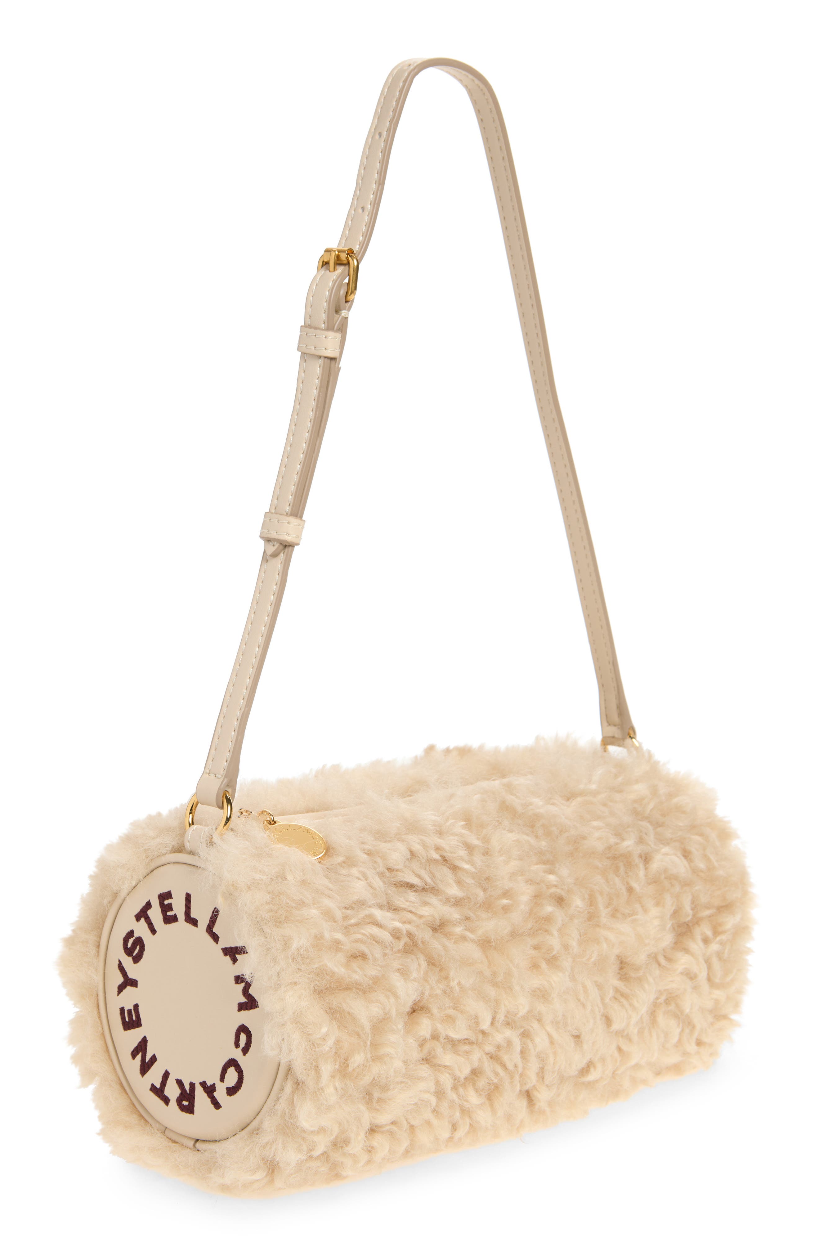 Logo Faux Fur Bracelet Pouch, Main, color, OAT