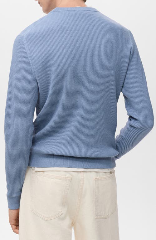Mango Regular Fit Crewneck Rib Sweater In Blue