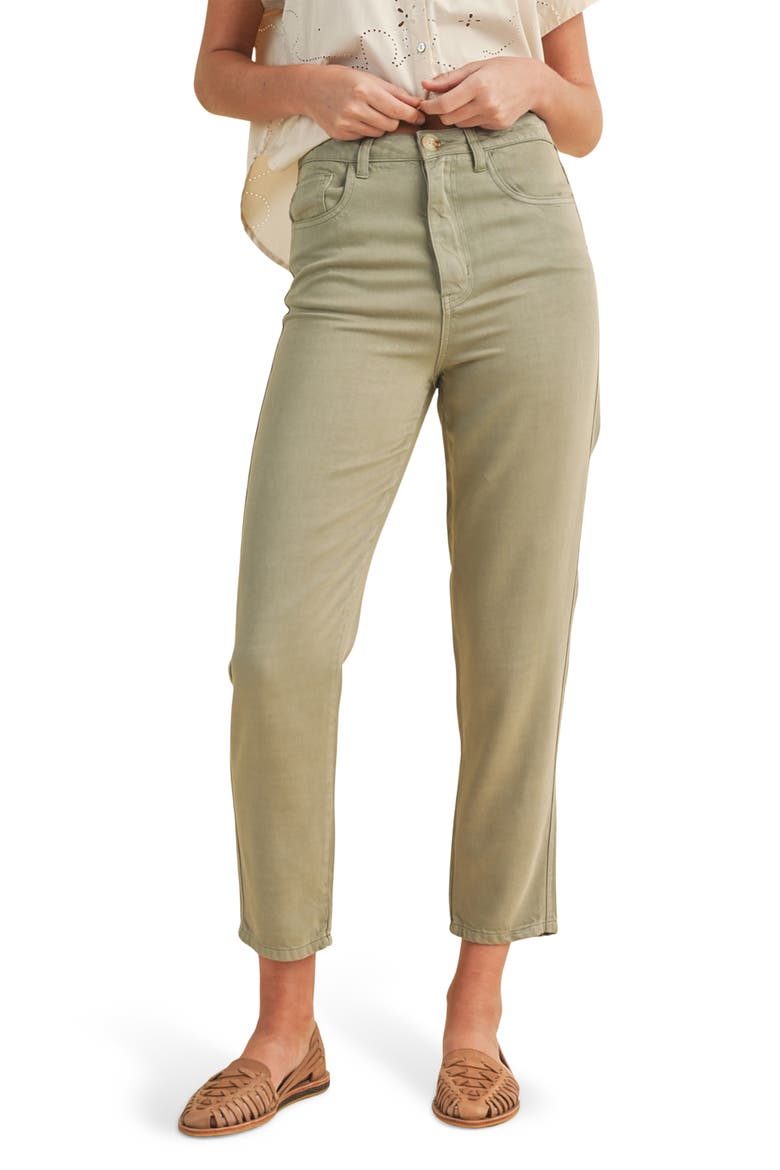Tencel™ Lyocell Crop Straight Leg Pants, Main, color, OLIVE