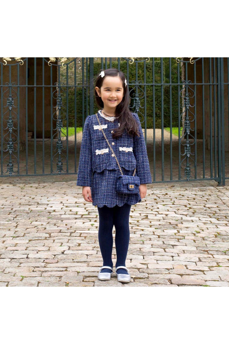 Tweed Skirt Set (Toddler, Little Kid, Big Kid), Alternate, color, Navy