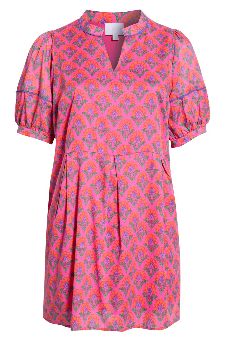 Fawna Floral Cotton Shift Minidress, Alternate, color, PINK-ORANGE-BLUE