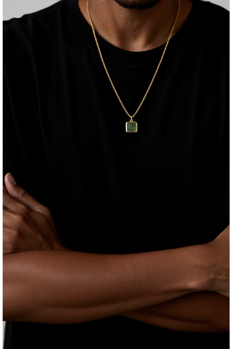 Men's Jade Pendant Necklace, Alternate, color, GREEN