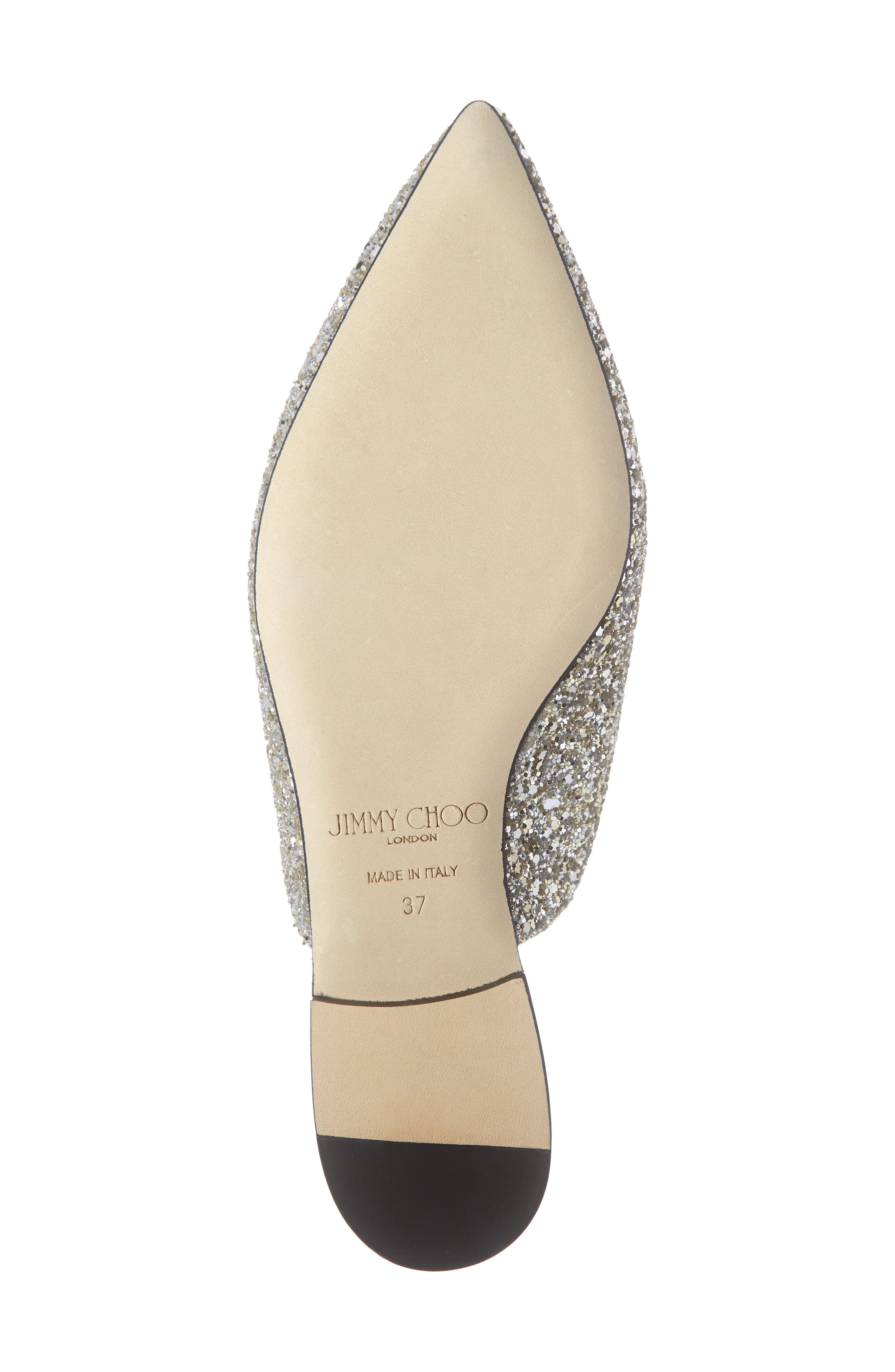 Jimmy Choo Galaxy Glitter Bow Flat, Alternate, color, 