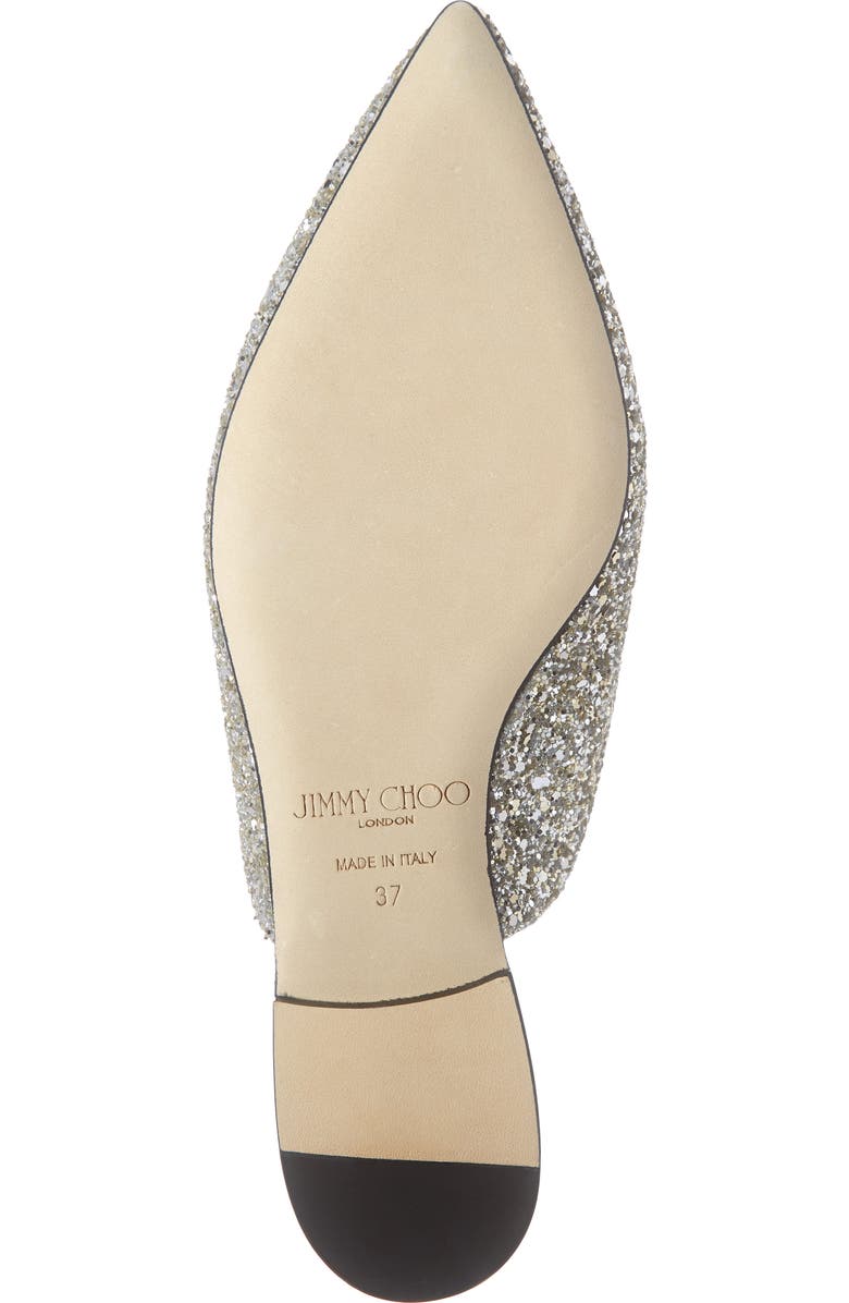 Jimmy Choo Galaxy Glitter Bow Flat, Alternate, color,