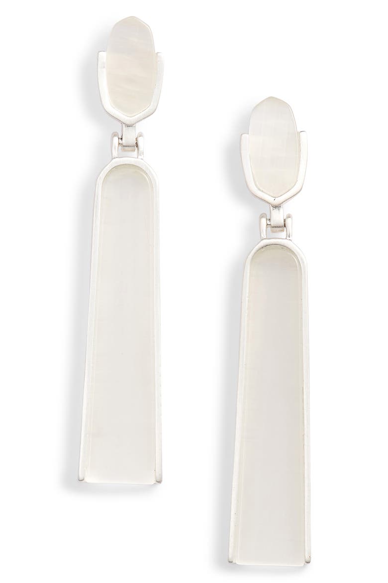 Carson Drop Earrings, Main, color, IVORY/ BRIGHT SILVER