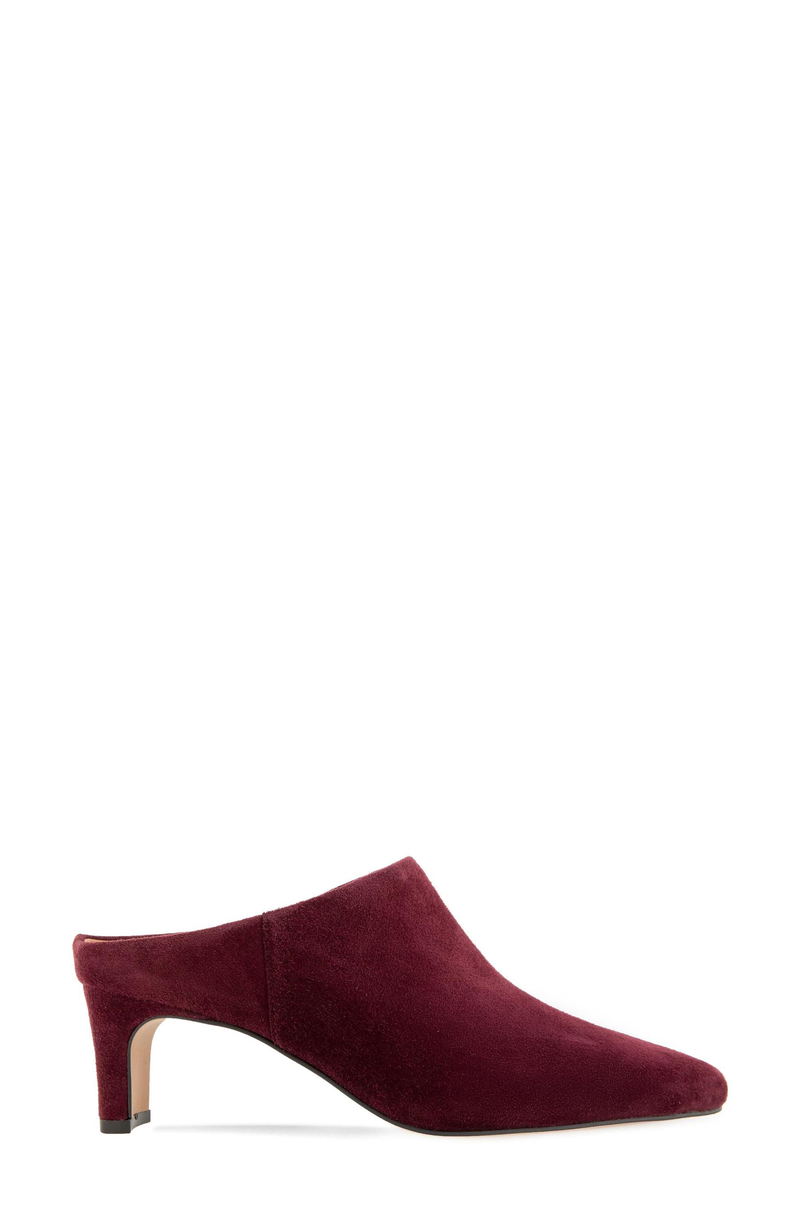 Willow Mule, Alternate, color, DARK CABERNET SUEDE