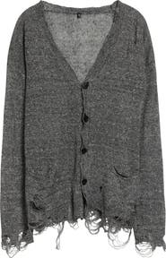 R13 Ripped Linen Cardigan