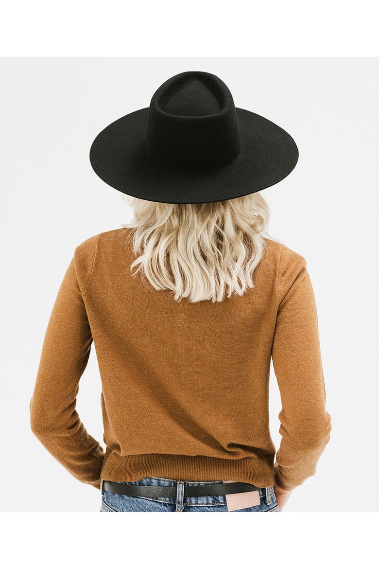Dakota Wide Brim Felt Hat, Alternate, color, Black
