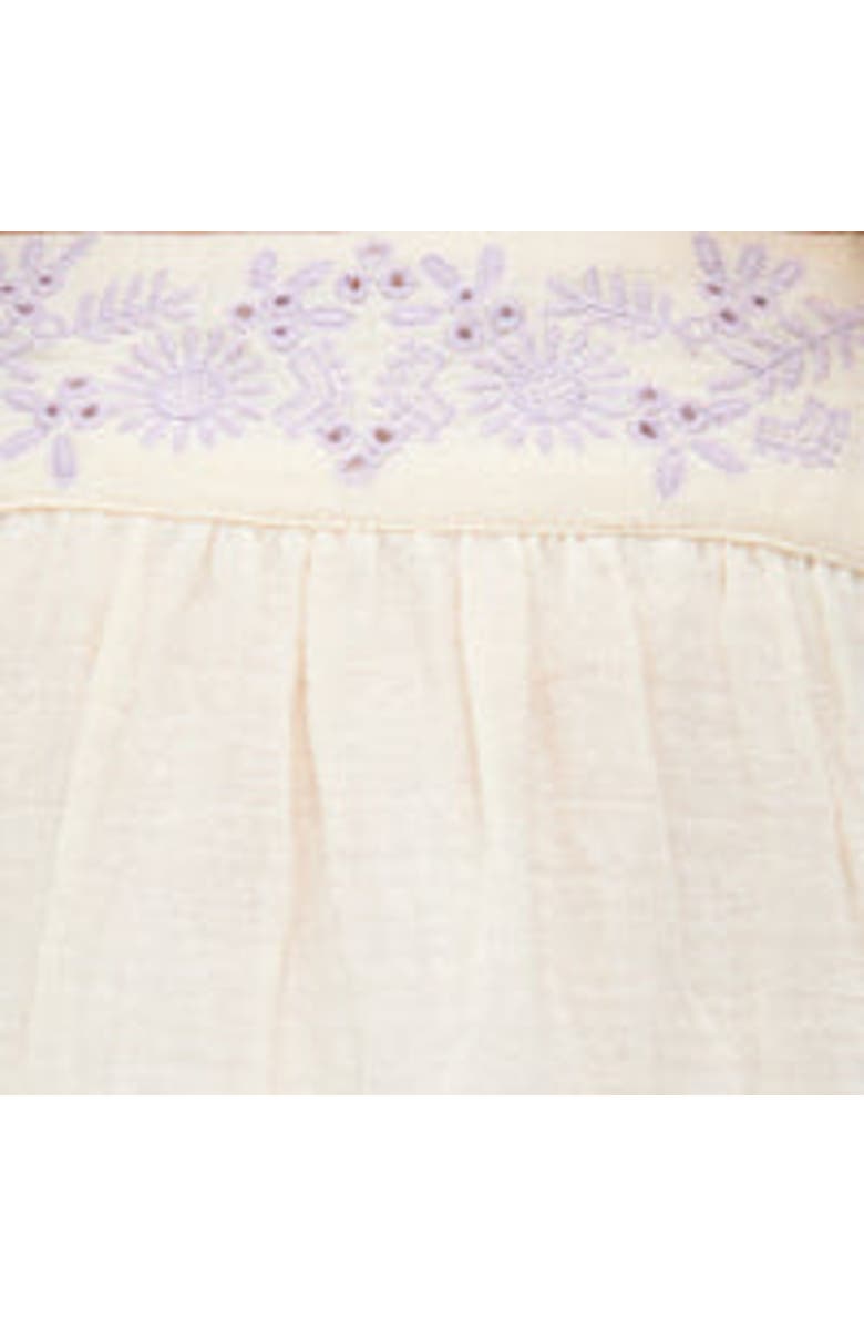 Raffya Kids Swish Pin Tuck Embroidered Dress, Alternate, color, Ecru