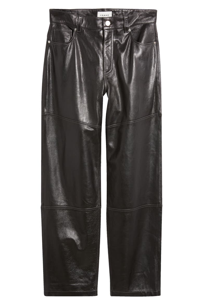 Lambskin Leather Pants, Alternate, color, BLACK