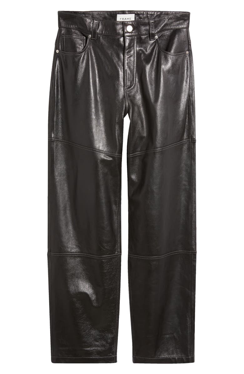 FRAME Lambskin Leather Pants, Alternate, color, Black