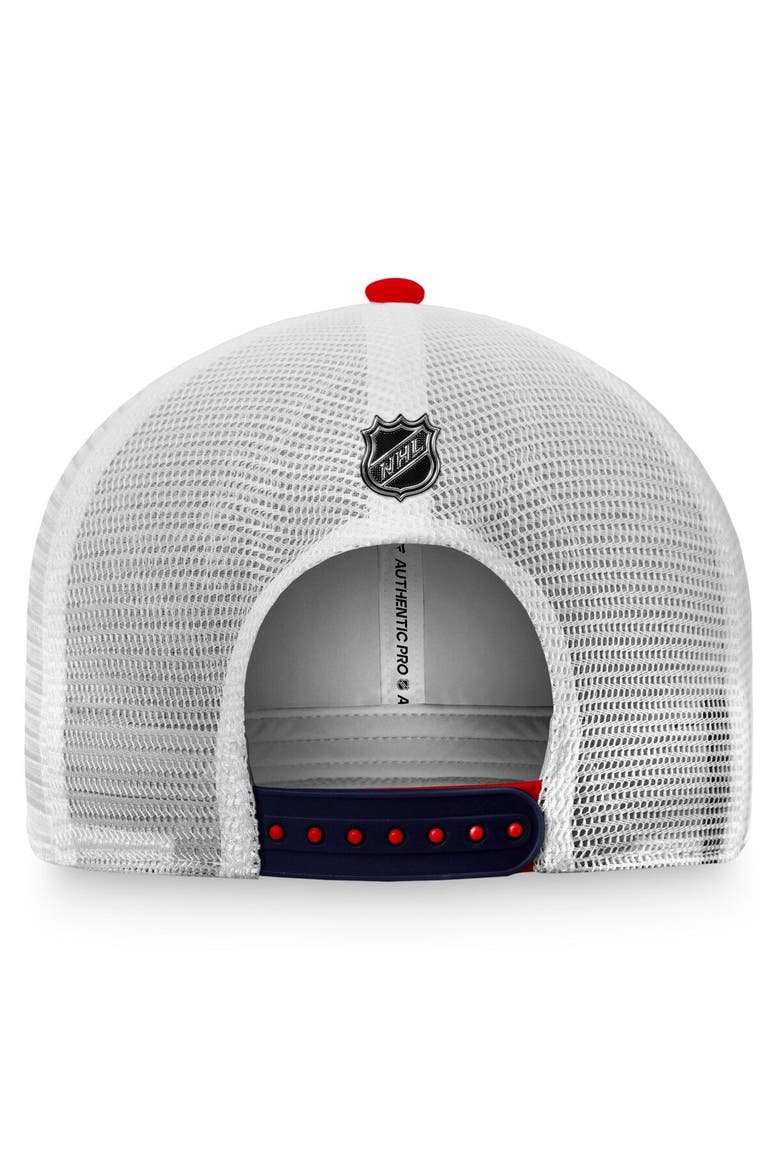 Men's Fanatics Branded Red/White Washington Capitals Authentic Pro Rink Trucker Snapback Hat, Alternate, color, Red