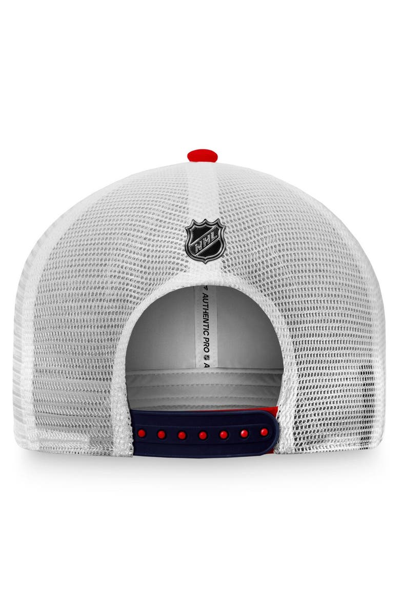 FANATICS Men's Fanatics Branded Red/White Washington Capitals Authentic Pro Rink Trucker Snapback Hat, Alternate, color, Red