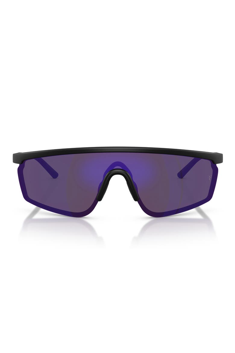 143mm Roger Federer R-20 Irregular Sunglasses, Main, color, SEMI-MATTE BLACK / PURPLE