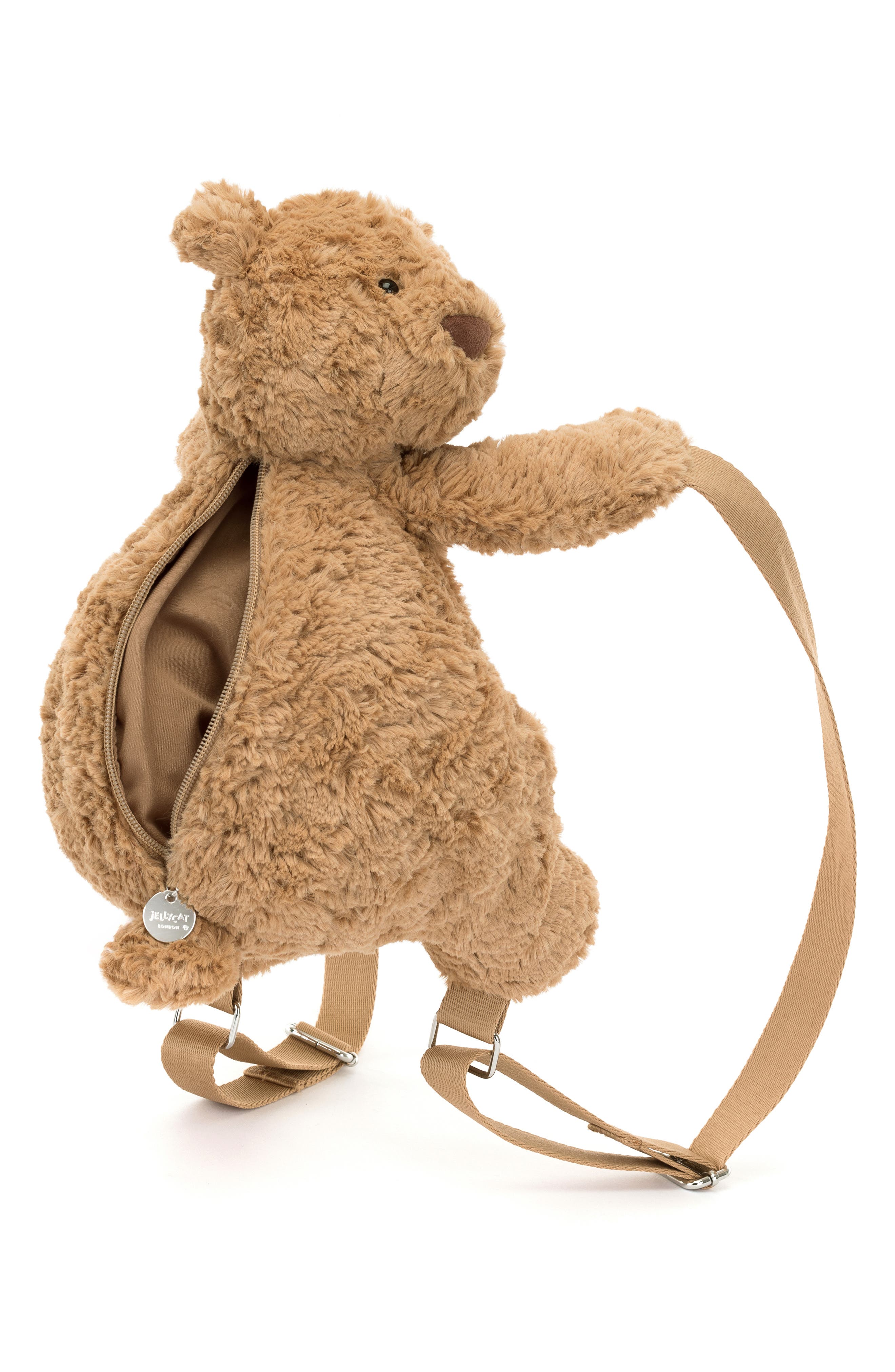 Kids' Bartholomew Bear Plush Backpack, Main, color, BROWN