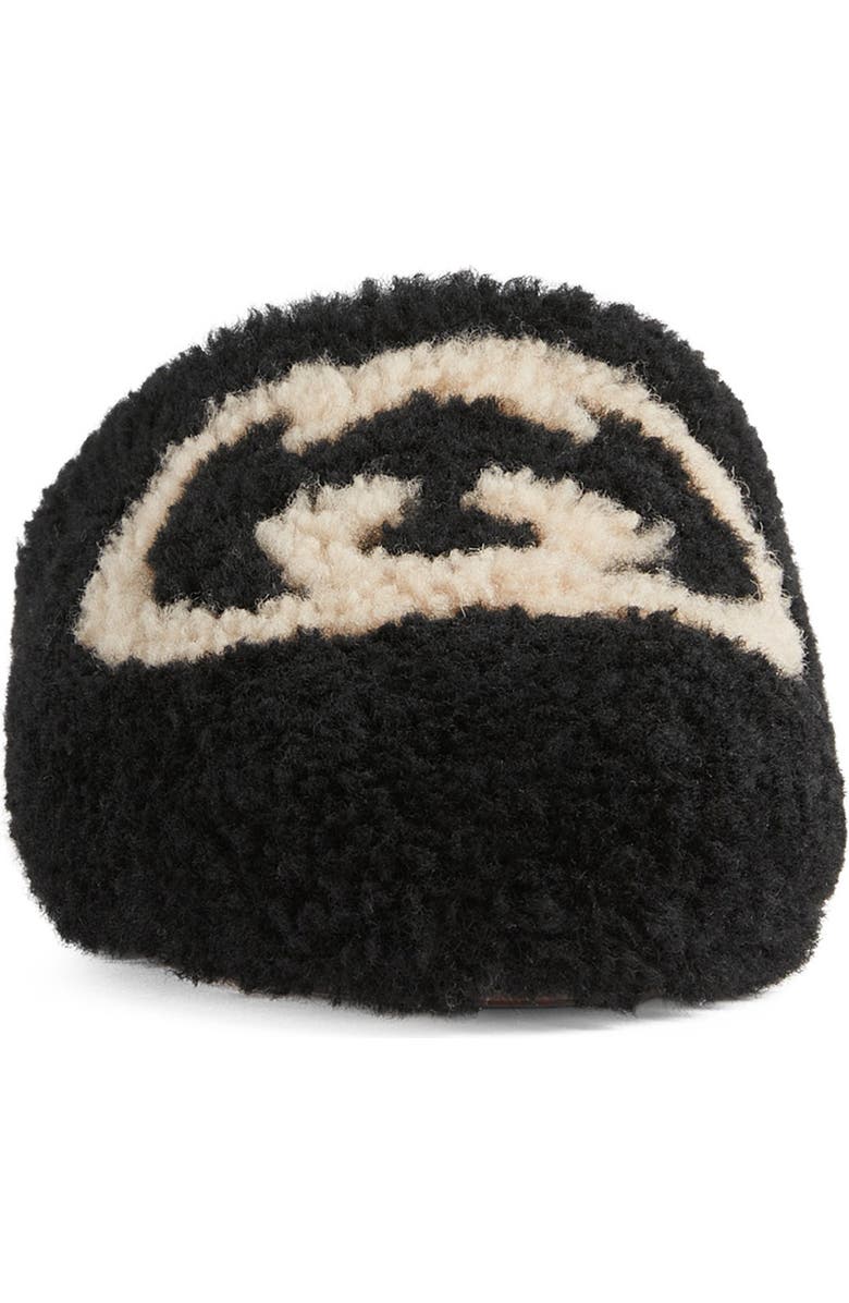 Gucci Eileen Logo Faux Shearling Slipper, Alternate, color,