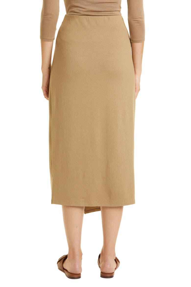 Overlap Knit Skirt, Alternate, color, DARK WHEAT