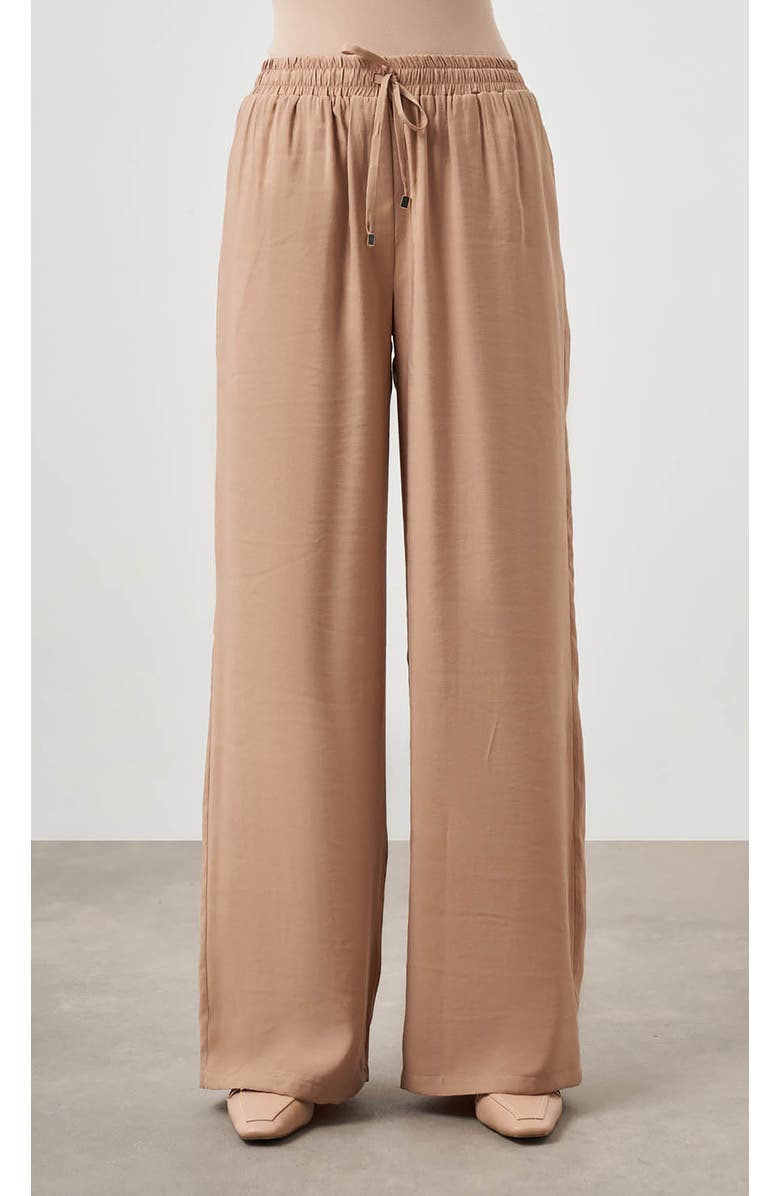 Mizalle Wide Leg Pants, Main, color, Beige