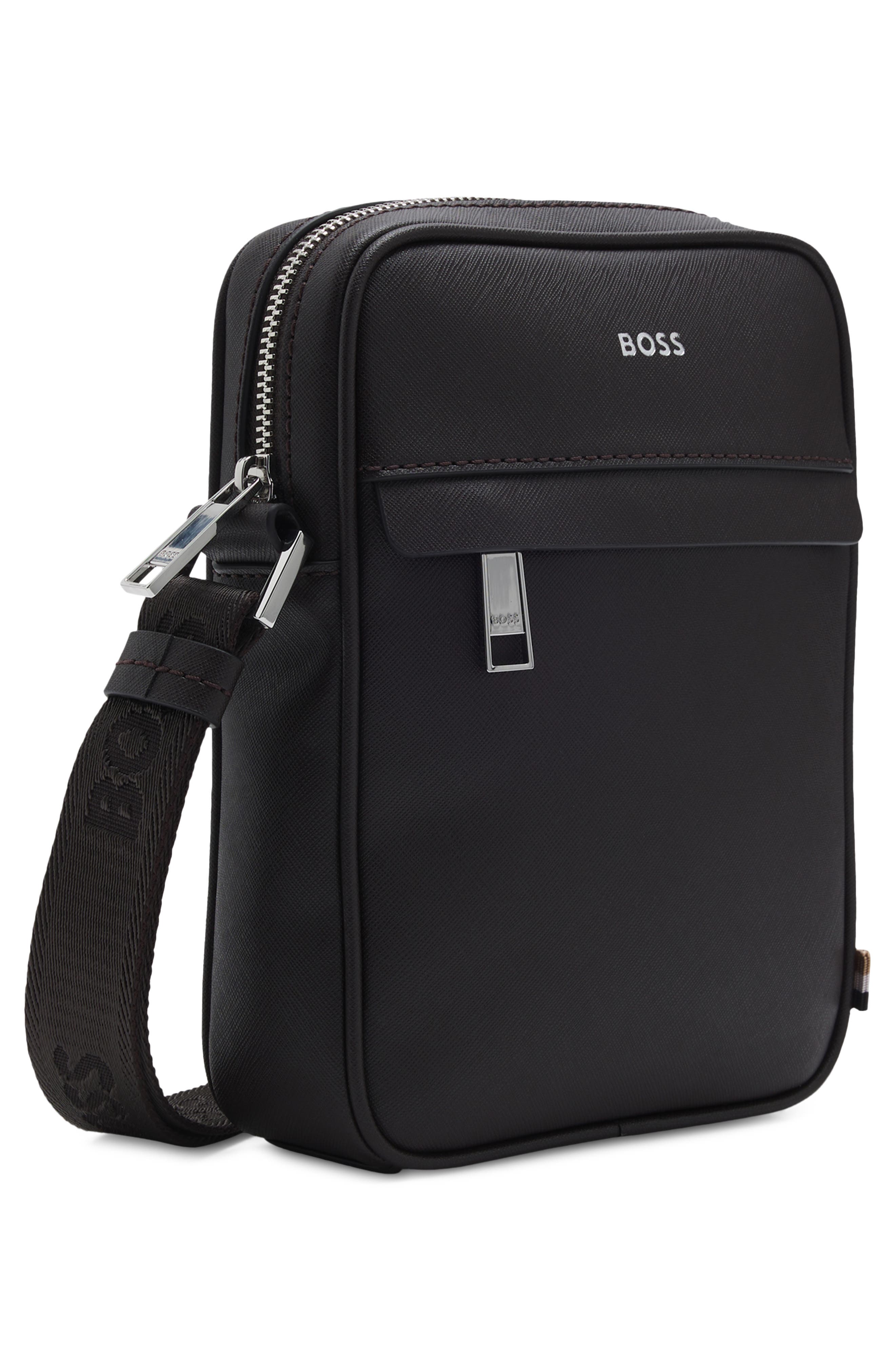 HUGO Zair Bonded Leather North/South Crossbody Bag, Alternate, color, 