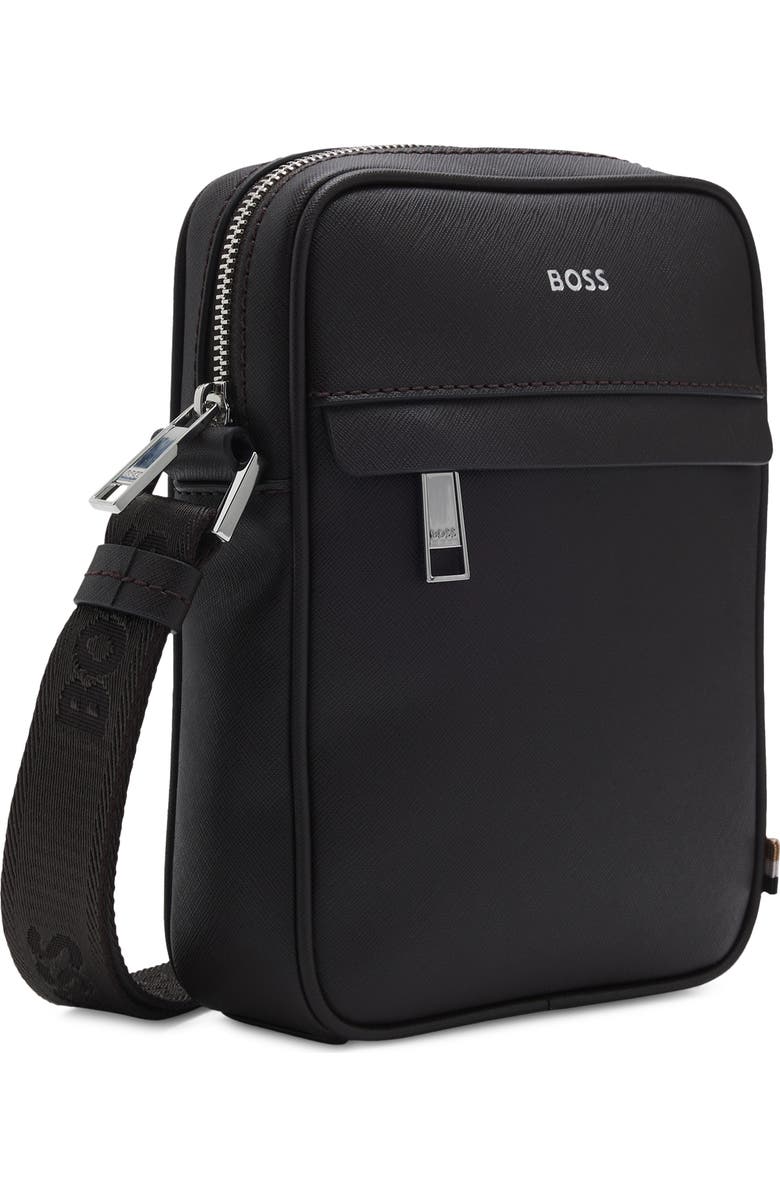 HUGO Zair Bonded Leather North/South Crossbody Bag, Alternate, color, Darkest Brown