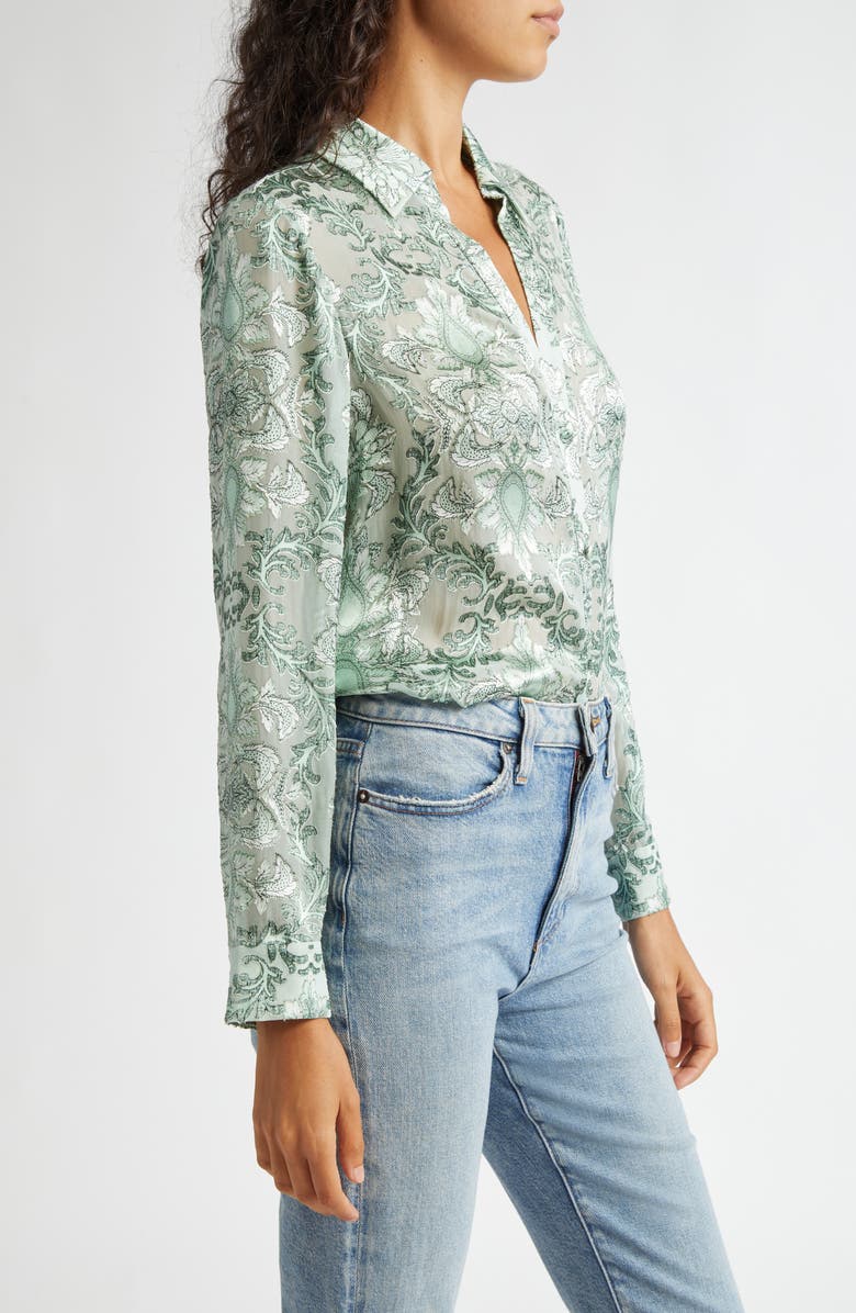 Alice + Olivia Eloise Button-Up Shirt, Alternate, color,