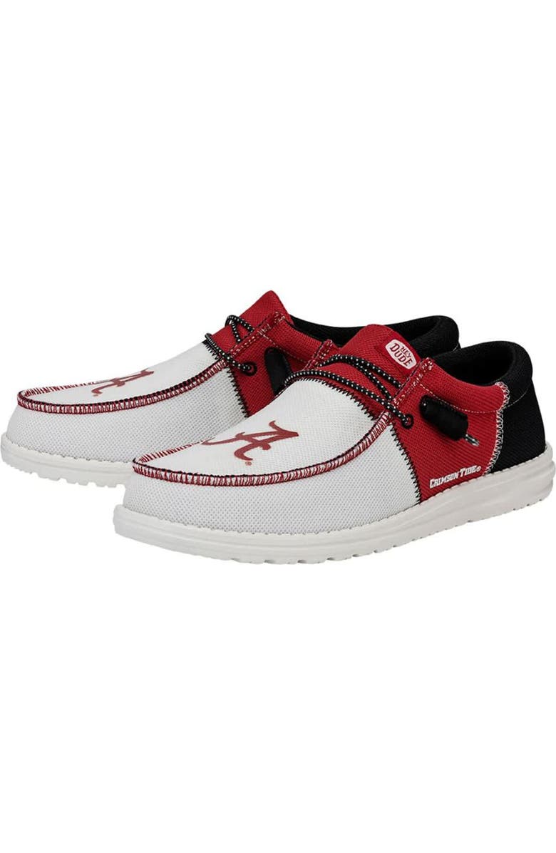 Hey Dude Men's Crimson/Black Alabama Crimson Tide Wally Casual Shoes, Alternate, color,