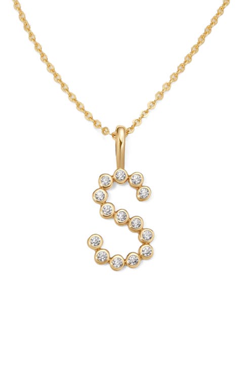 CZ Poppy Initial Necklace