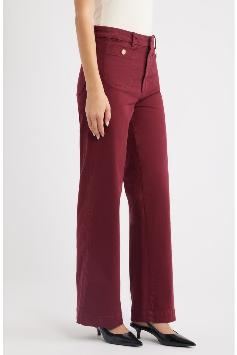 The Modernist High Waist Straight Leg Pants, Alternate, color, BURGUNDY