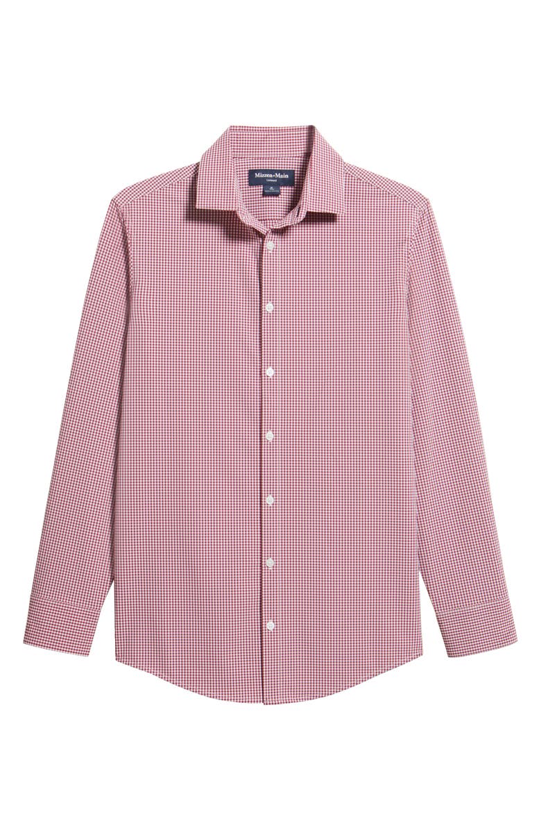 Mizzen+Main Leeward Trim Fit Gingham Performance Button-Up Shirt, Alternate, color, Mulberry Ian Gingham