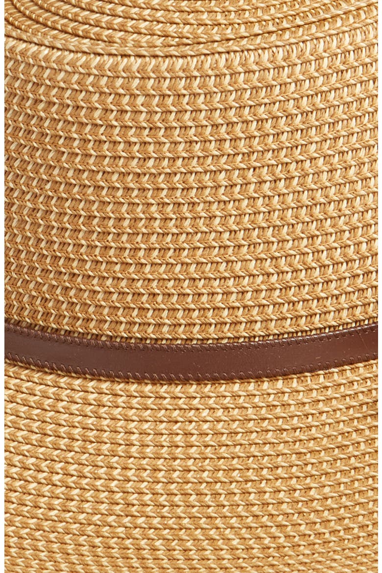 Packable Boater Hat, Alternate, color, TAN DARK COMBO