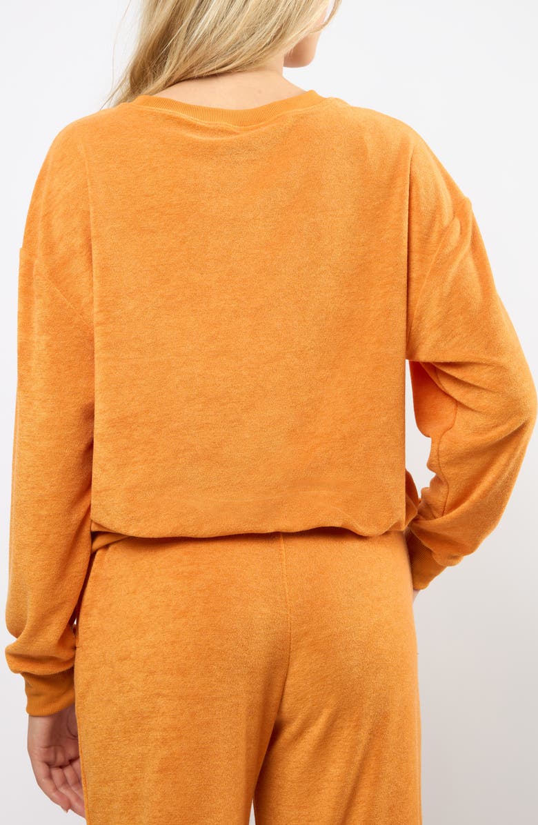Viens Avec Moi Terry Cloth Sweatshirt, Alternate, color, Orange