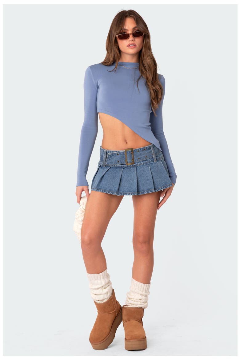 Riza Asymmetric Long Sleeve Top, Alternate, color, BLUE