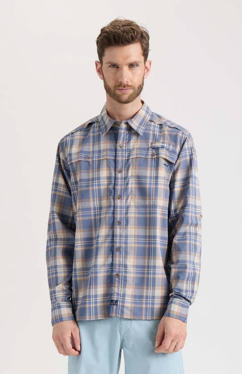 Breezers Long Sleeve Button Down Performance Shirt