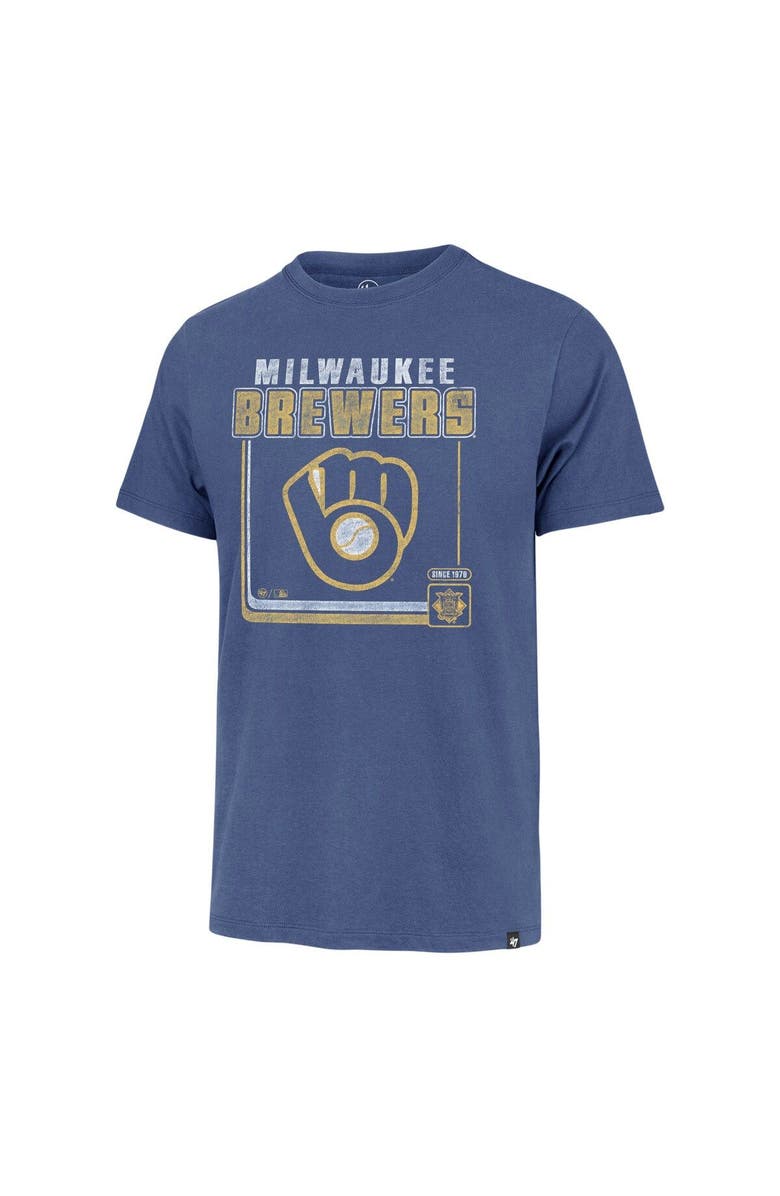 '47 Men's '47  Royal Milwaukee Brewers Cooperstown Collection Borderline Franklin T-Shirt, Alternate, color, 