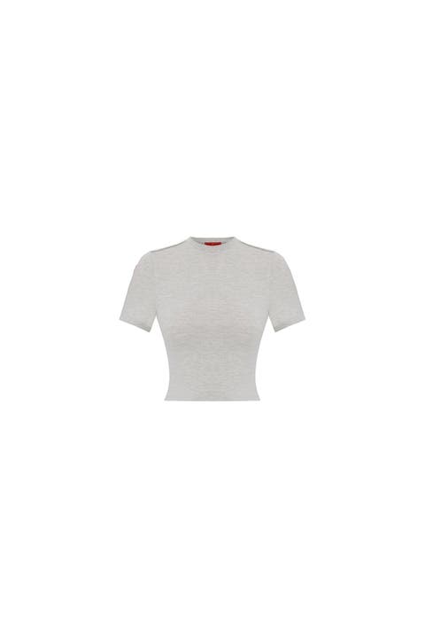 Cotton Slim Fit Crop Tee