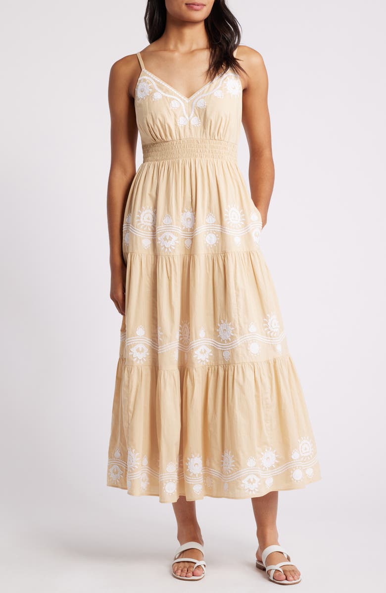 Lilly Pulitzer<sup>®</sup> Aviry Embroidered Cotton Maxi Sundress, Main, color, 