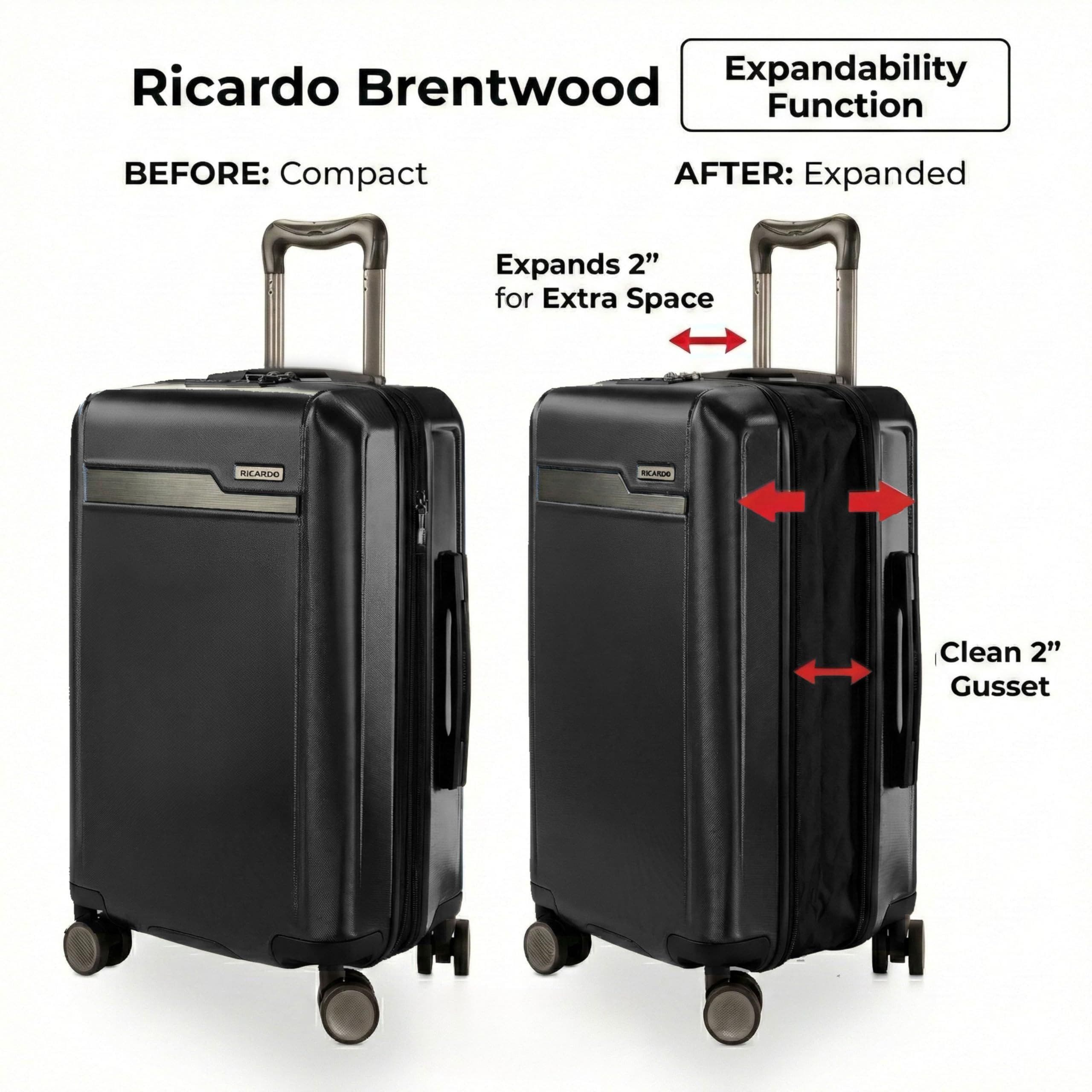 Ricardo Beverly Hills Brentwood Hardside 21" Expandable Carry-on Luggage, Alternate, color, Onyx