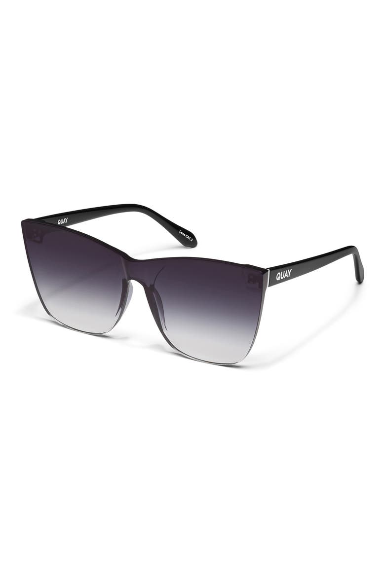 Come Thru 144mm Gradient Cat Eye Sunglasses, Alternate, color, BLACK/ FADE