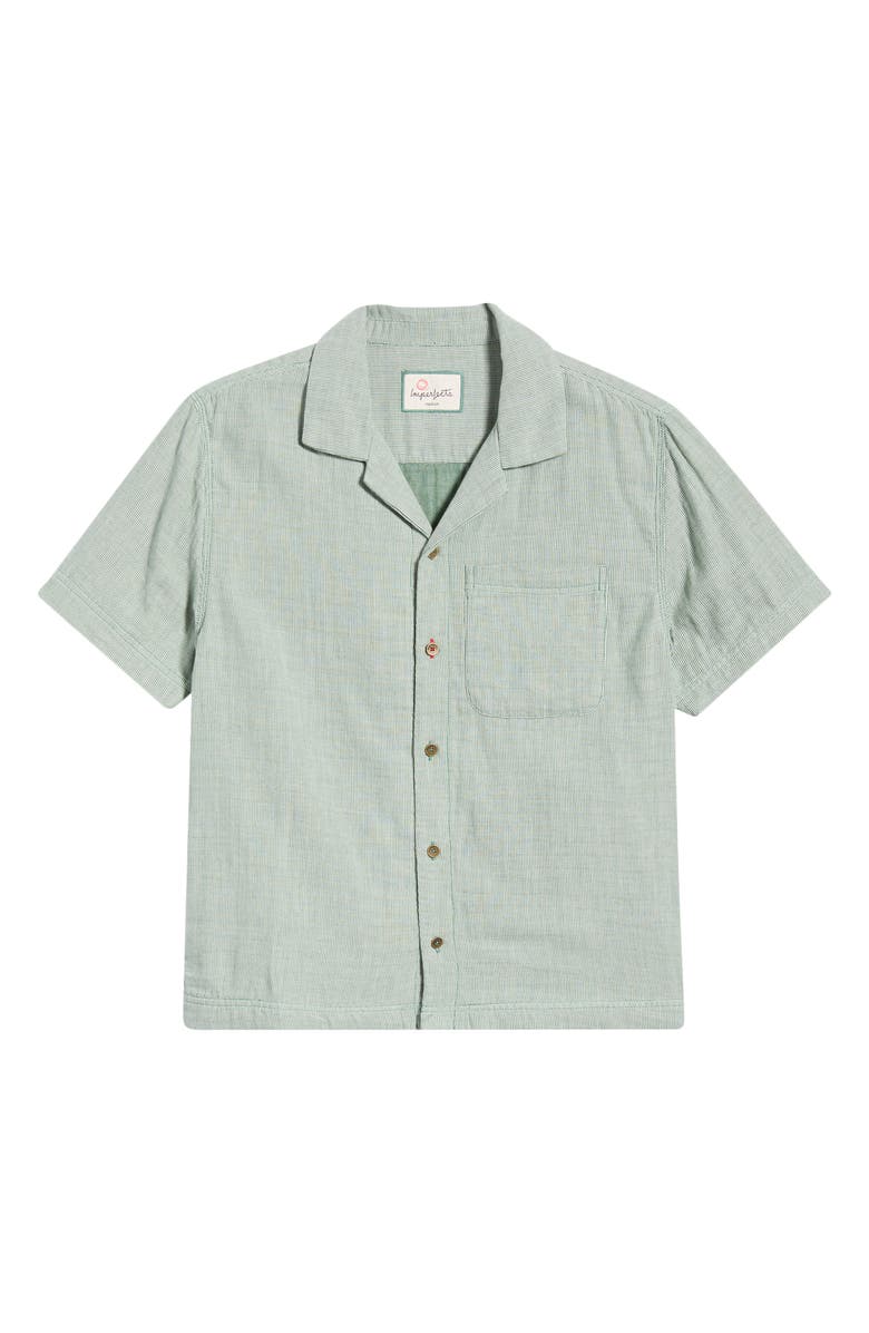 Imperfects The Cliffs Cotton Camp Shirt, Main, color, Irish Racing Green Stripe