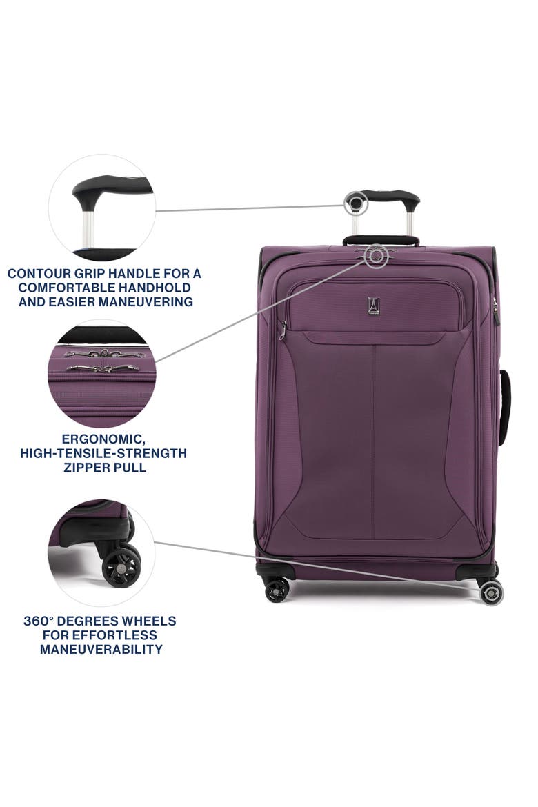Tourlite Softside Expandable 29" Large Checked Spinner Luggage, Alternate, color, Deep Purple