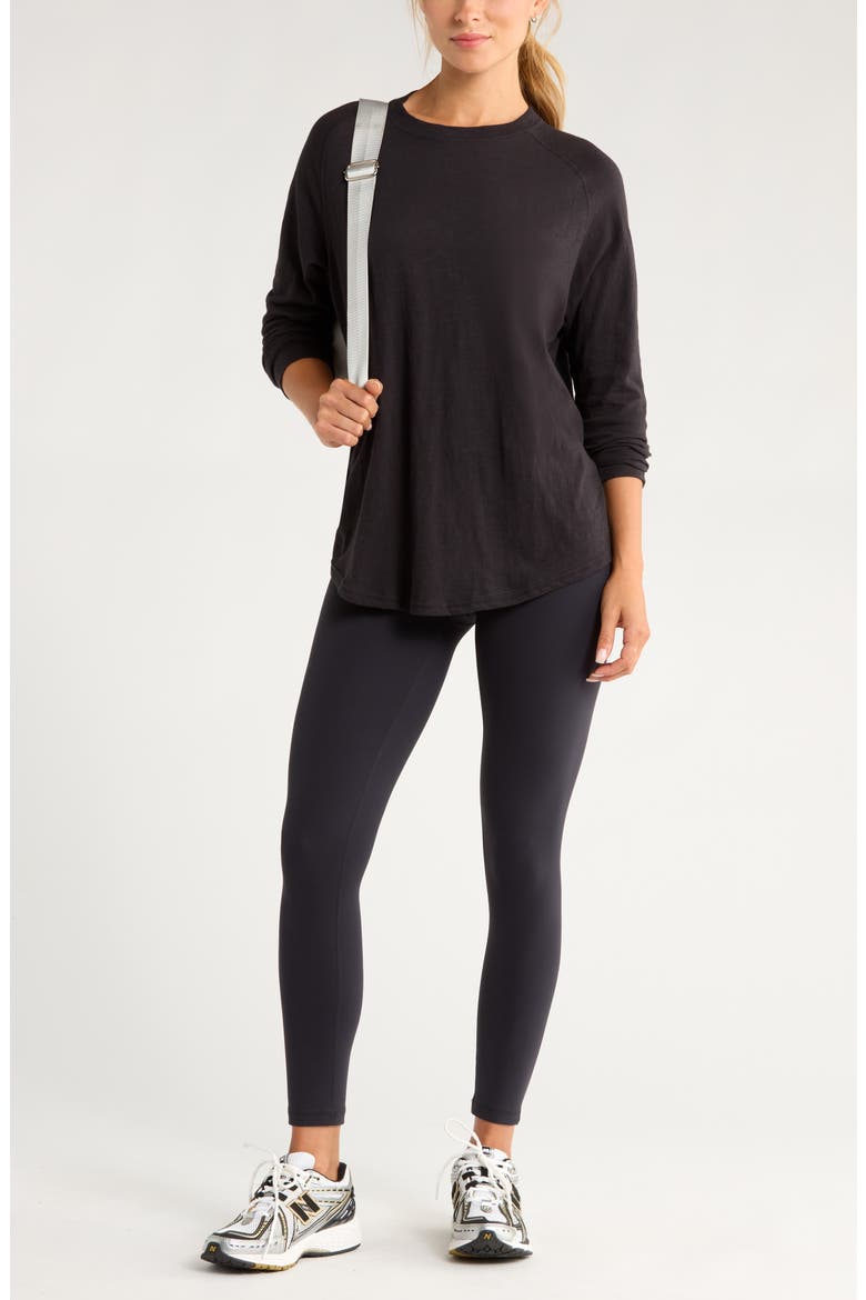 Relaxed Washed 2.0 Long Sleeve Slub Tee, Alternate, color, BLACK