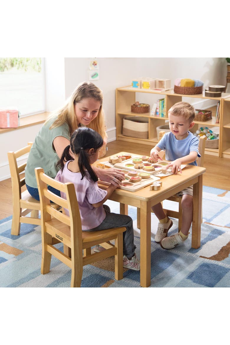 Wooden Slice & Match Fruit & Vegetable Puzzles, Alternate, color, Beige