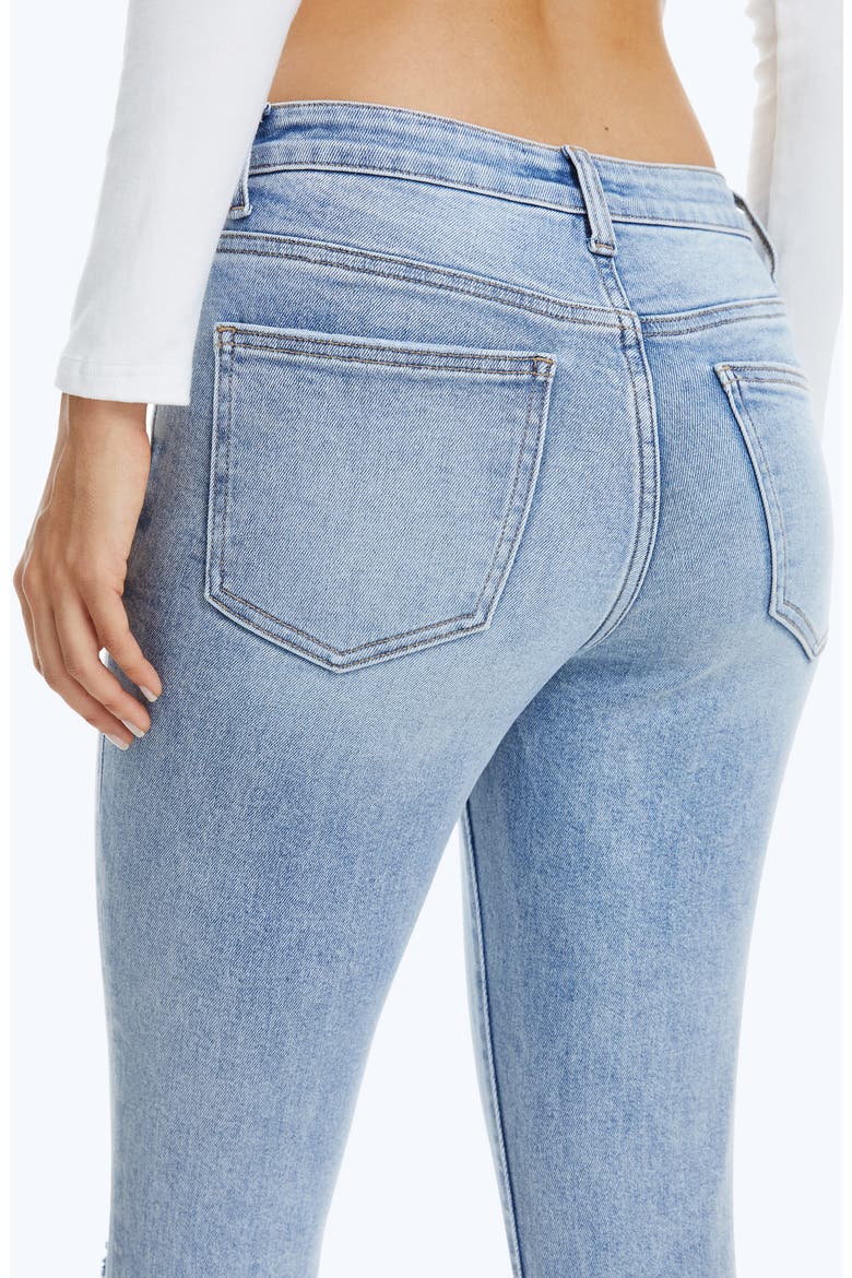 High Waist Cuffed Ankle Skinny Jeans, Alternate, color, LIGHT BLUE