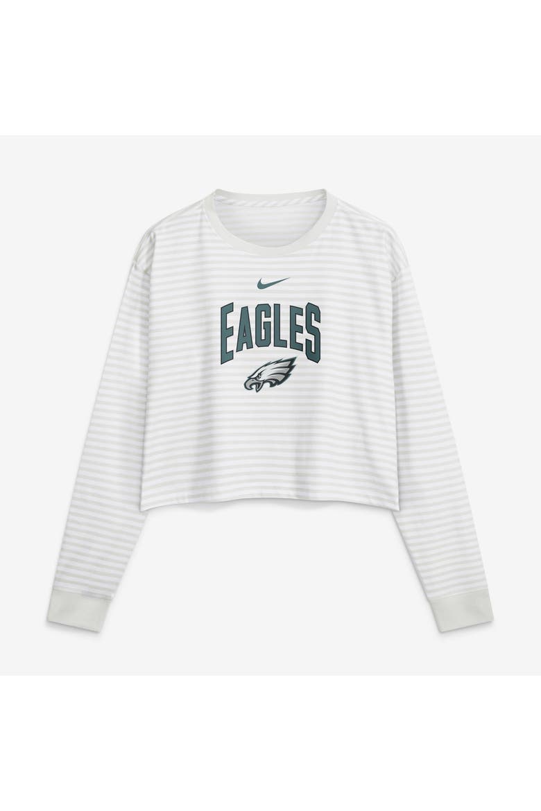 Women's Nike White Philadelphia Eagles Loose Fit Crop Top, Main, color, White