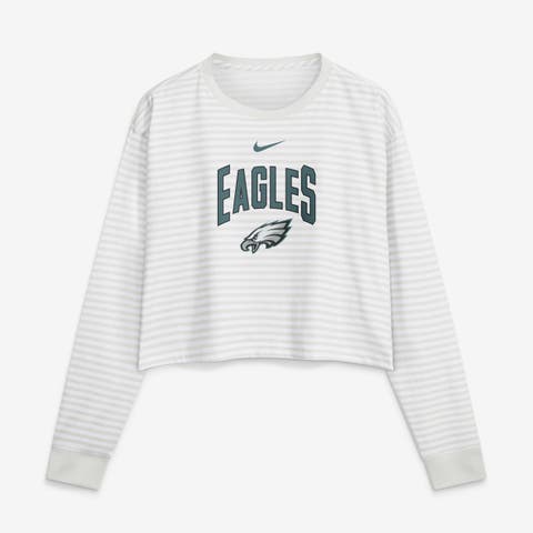 Women's Nike White Philadelphia Eagles Loose Fit Crop Top
